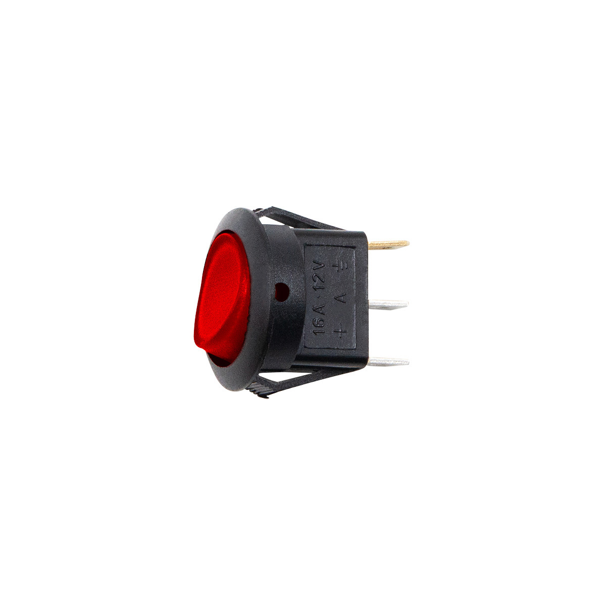 Red Illum Round Rocker 10 Amp 12V On/Off 1/2" Dia. 1 Pc. - Thumbnail 2