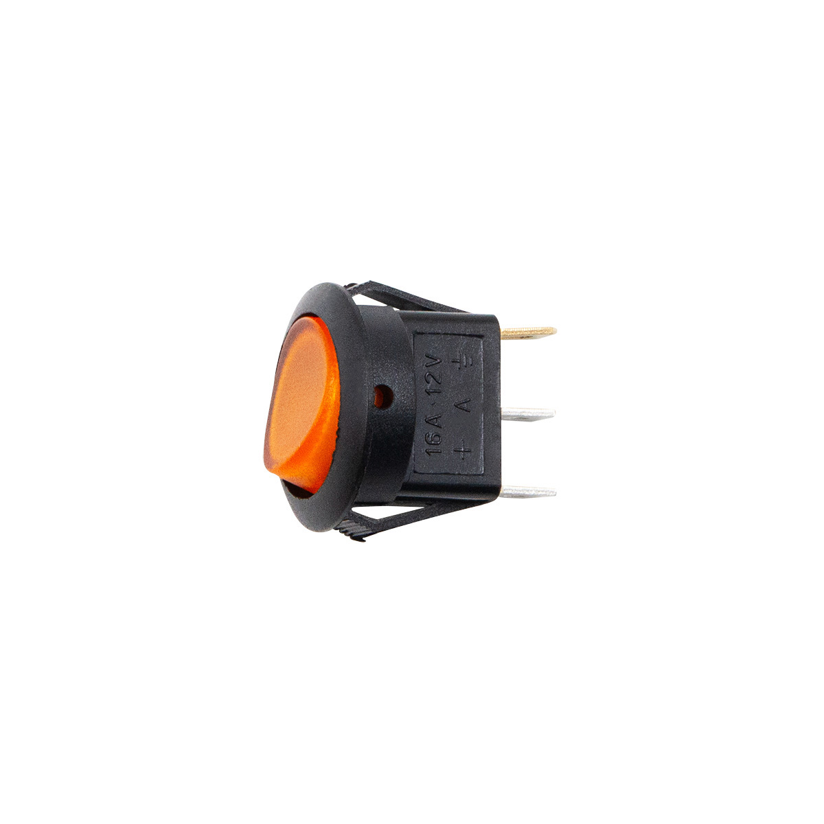 Amber Illum Round Rocker 10 Amp 12V On/Off 1/2" Dia. 1 Pc. - Thumbnail 2