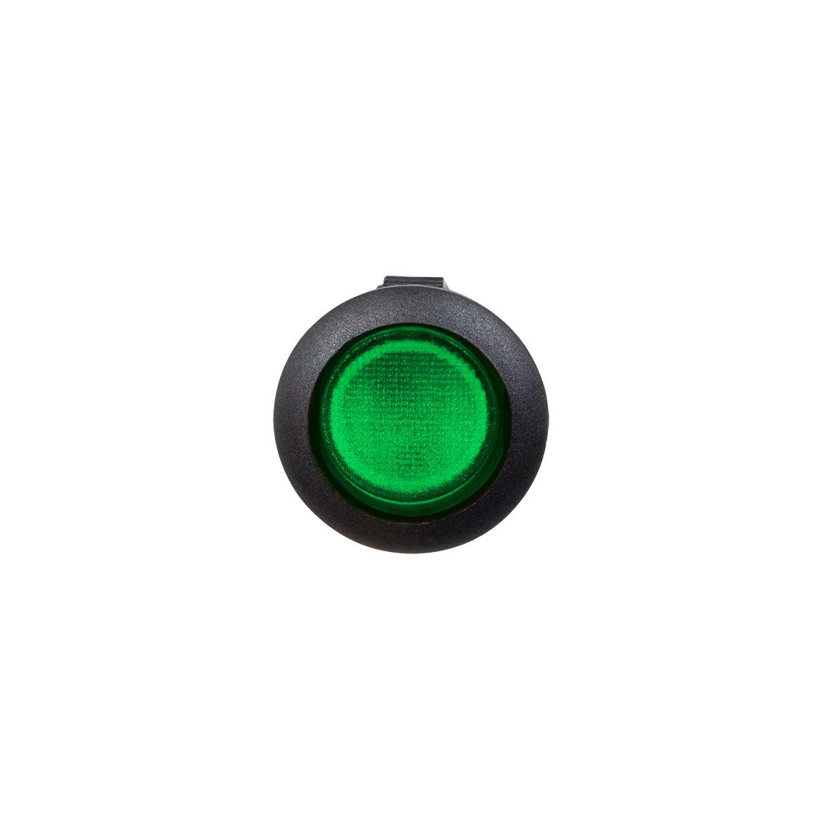 Green Illum Round Rocker 10 Amp 12V On/Off 1/2" Dia. 1 Pc.