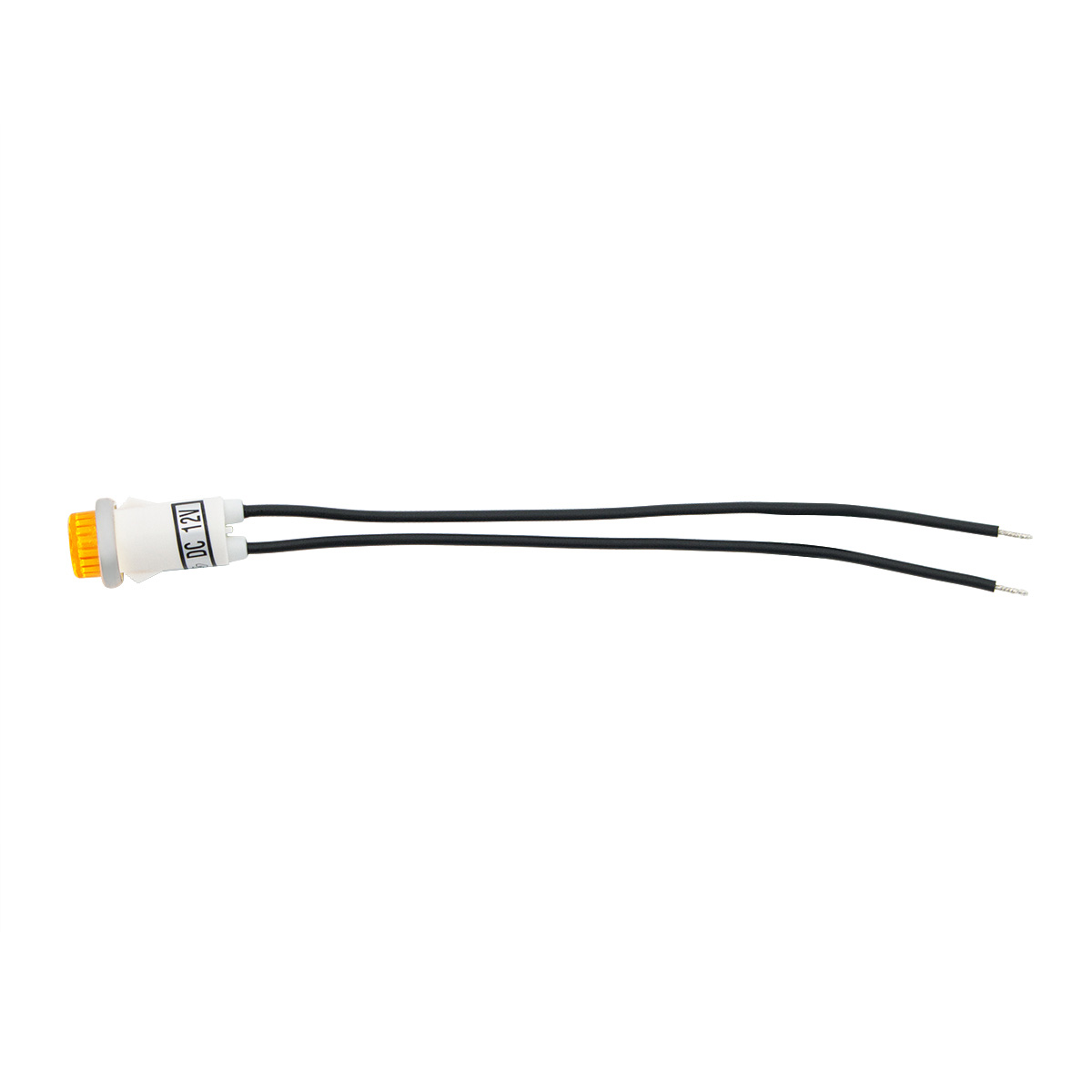 16 Amp 12V Amber Warning Light w/ 1/2" Panel Mount and Leads 1 Pc. - Thumbnail 4