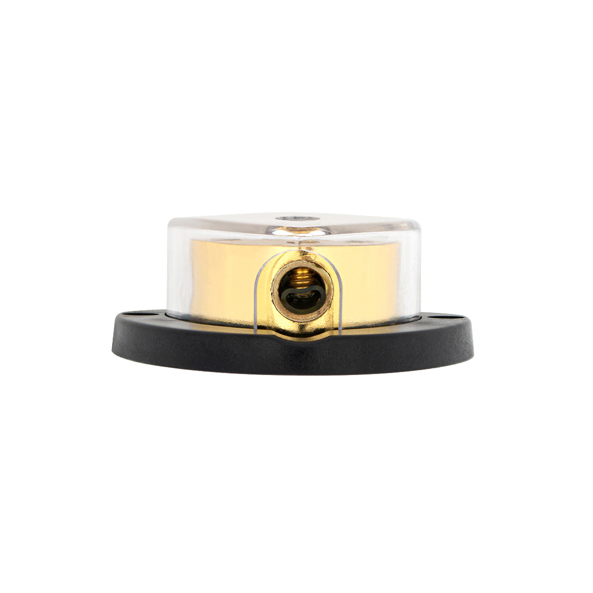 Gold Distribution Block with (1) 4 AWG input and (4) 8 AWG outputs, Triangular Shape 1 Pc. - Thumbnail 2