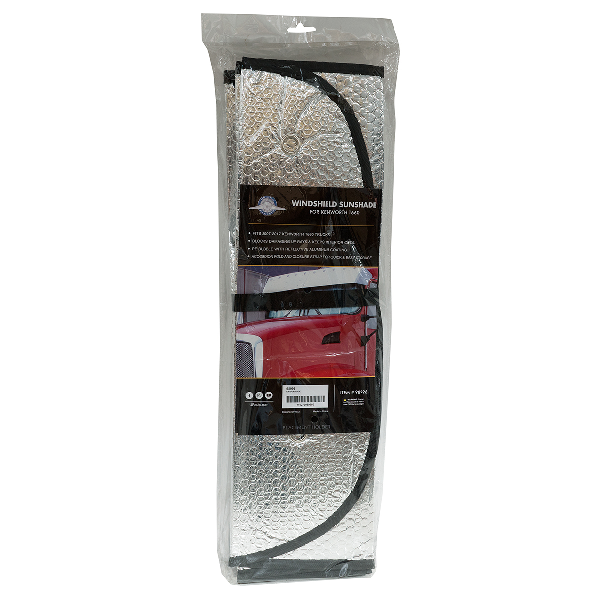Windshield Sunshade For 2007-2017 Kenworth T660 - Thumbnail 4