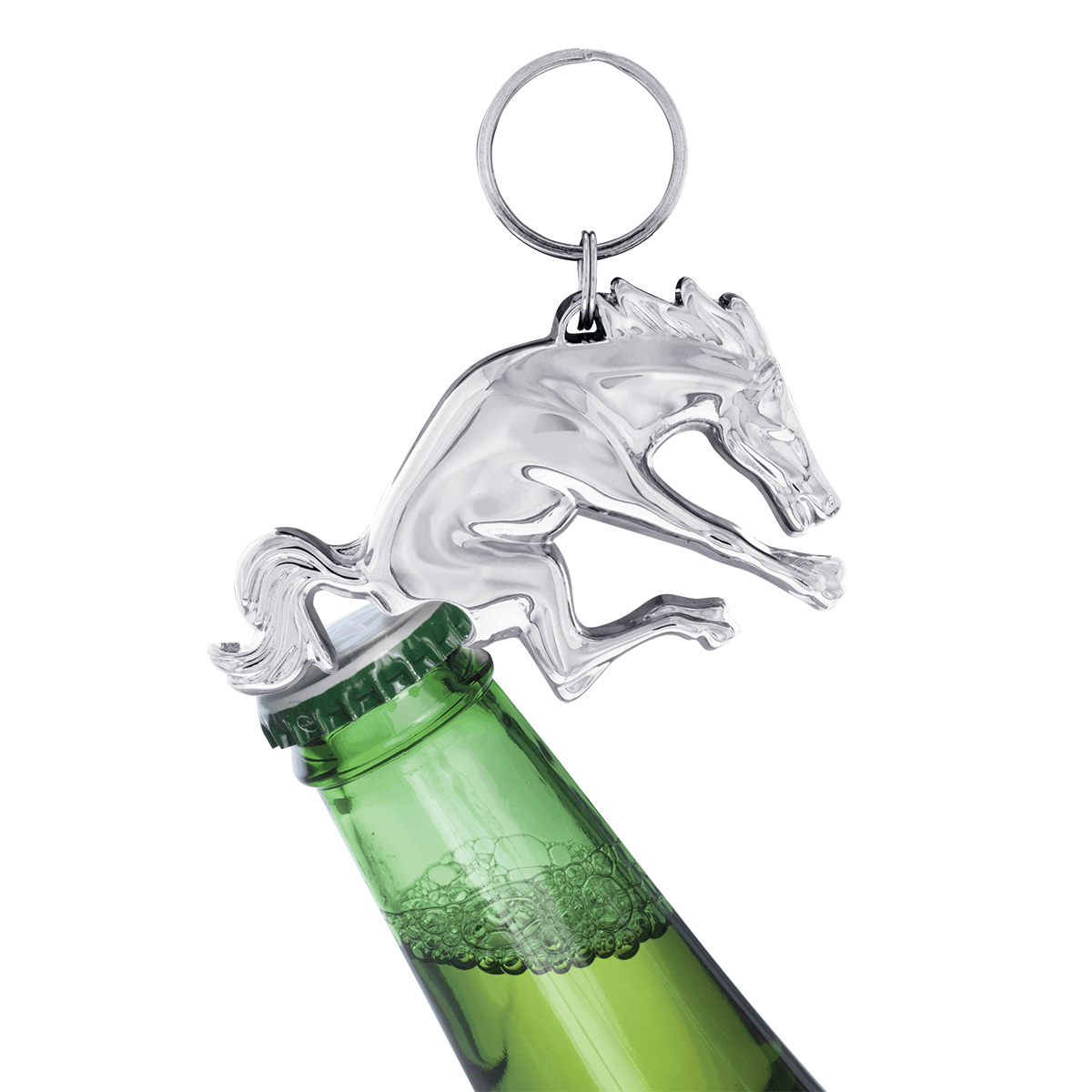 Chrome Bucking Horse Keychain/Bottle Opener - Thumbnail 4