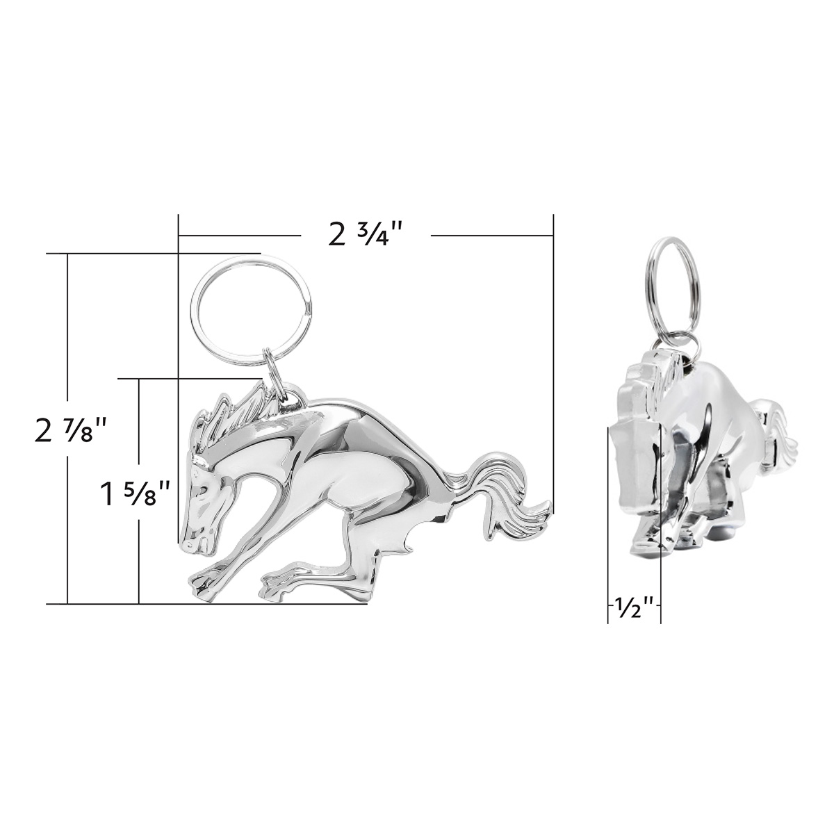 Chrome Bucking Horse Keychain/Bottle Opener - Thumbnail 6