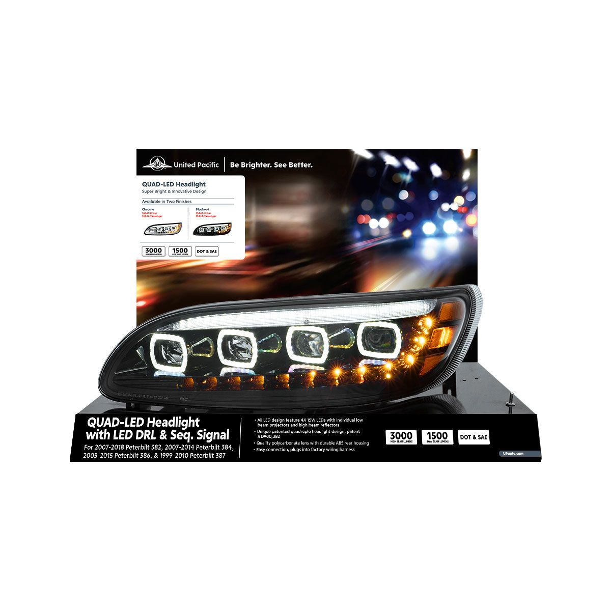 United Pacific Peterbilt 386 Modular Headlight Display-35841