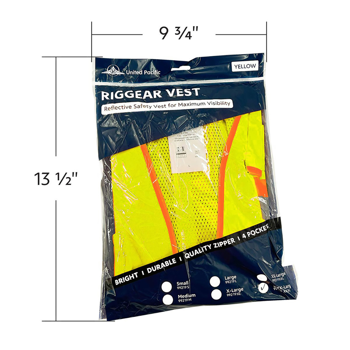 RigGear High Visibility Reflective Yellow Safety Vest-X Large - Thumbnail 4