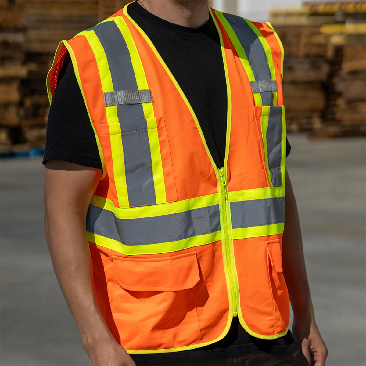 RigGear High Visibility Reflective Orange Safety Vest-Medium - Thumbnail 6