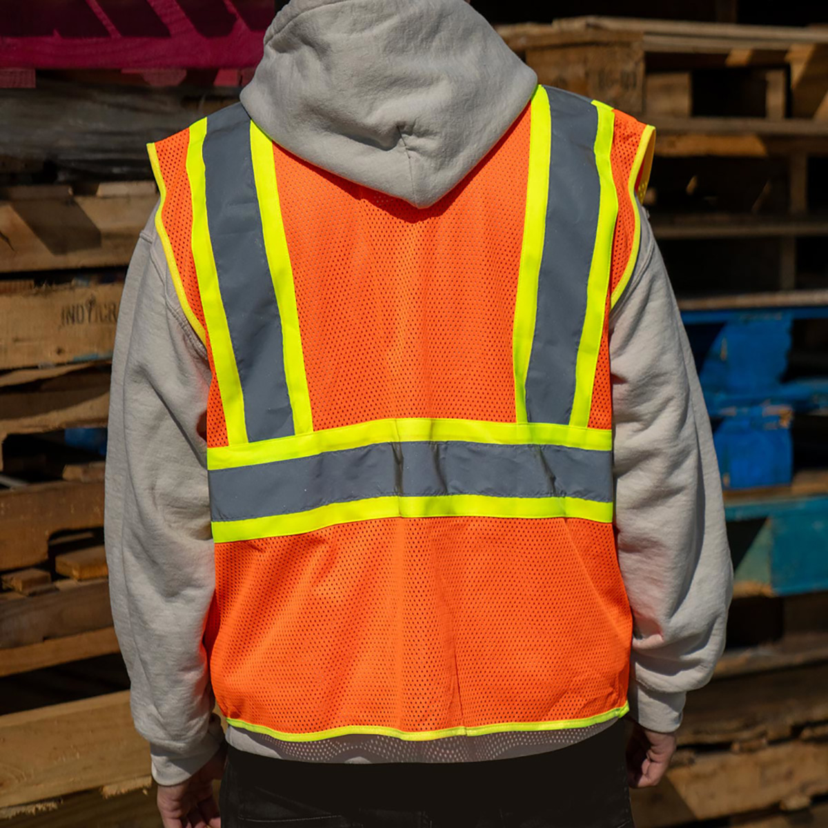 RigGear High Visibility Reflective Orange Safety Vest-Medium - Thumbnail 8