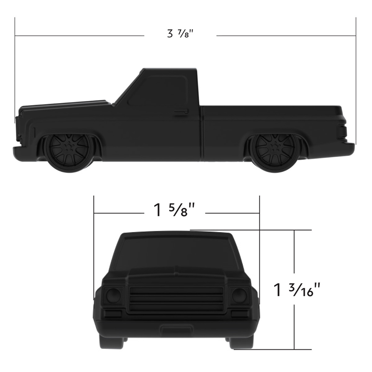 Solid Die-Cast 1973-1987 Chevrolet Truck Style Paper Weight-Matte Black - Thumbnail 11