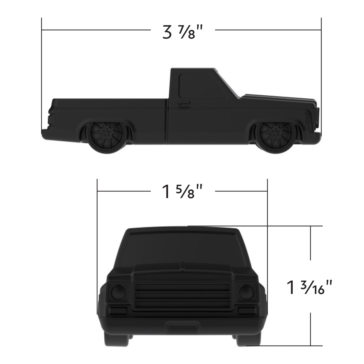 Solid Die-Cast 1973-1987 Chevrolet Truck Style Paper Weight-Matte Black - Thumbnail 8