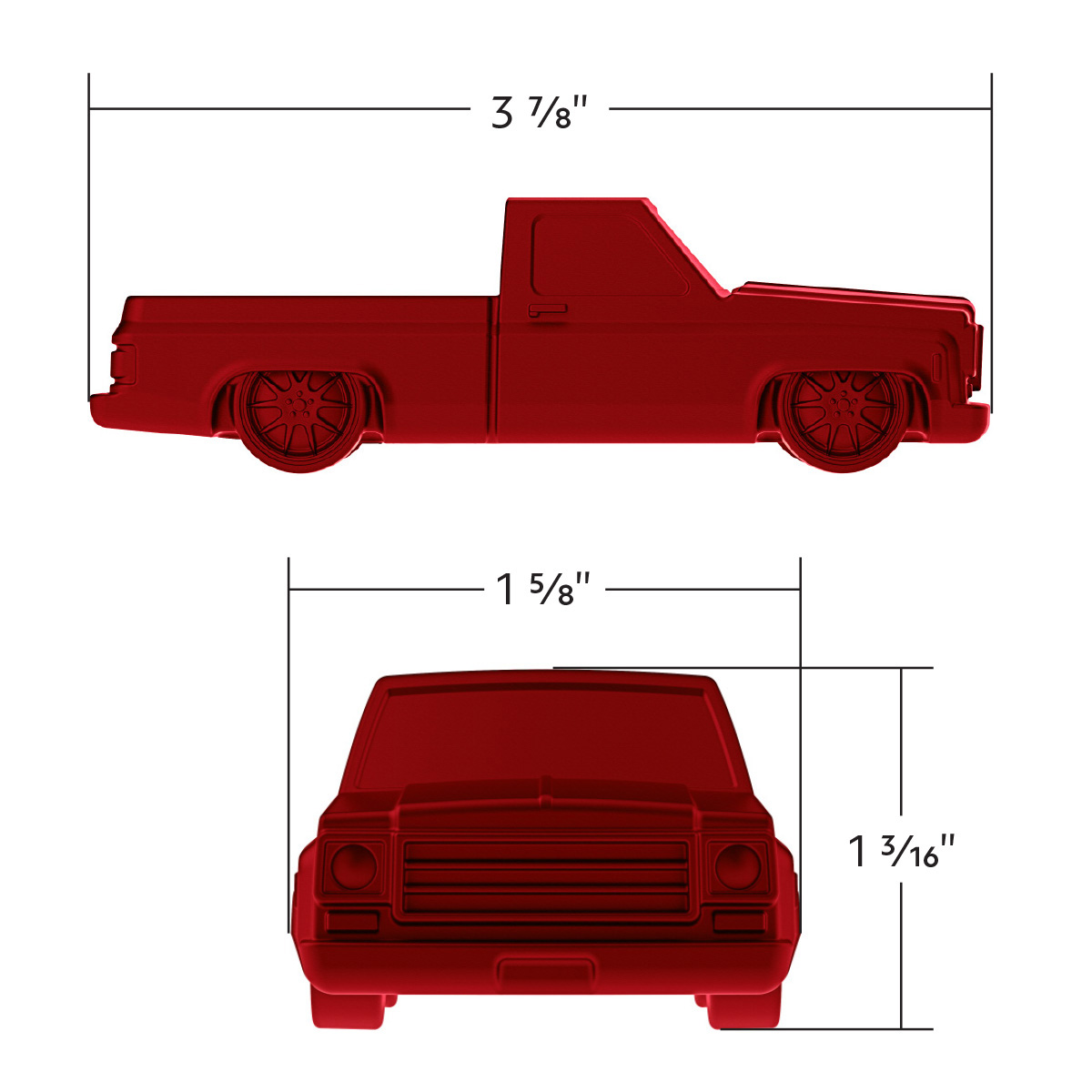 Solid Die-Cast 1973-1987 Chevrolet Truck Style Paper Weight-Candy Red - Thumbnail 14