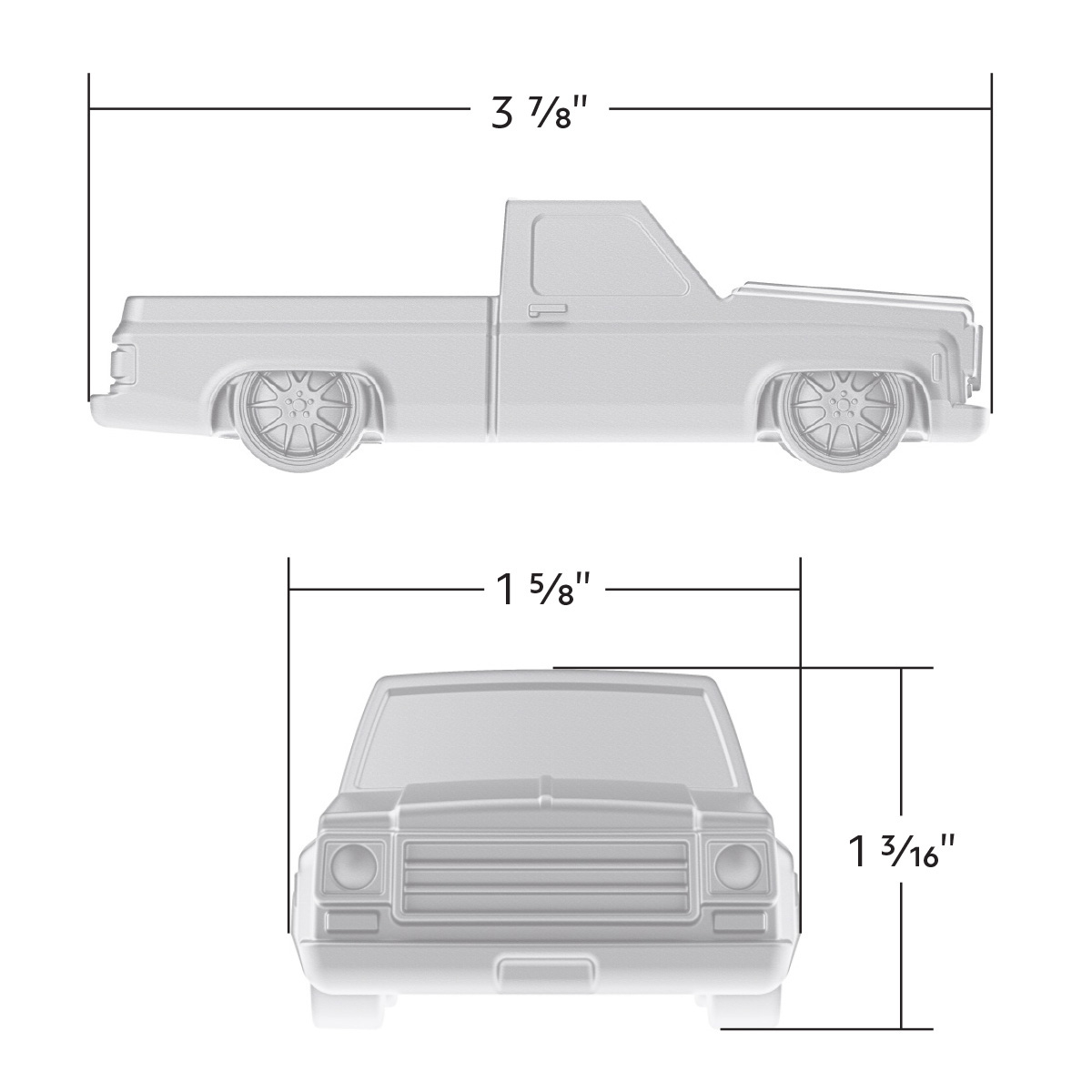 Solid Die-Cast 1973-1987 Chevrolet Truck Style Paper Weight-Pearl White - Thumbnail 14