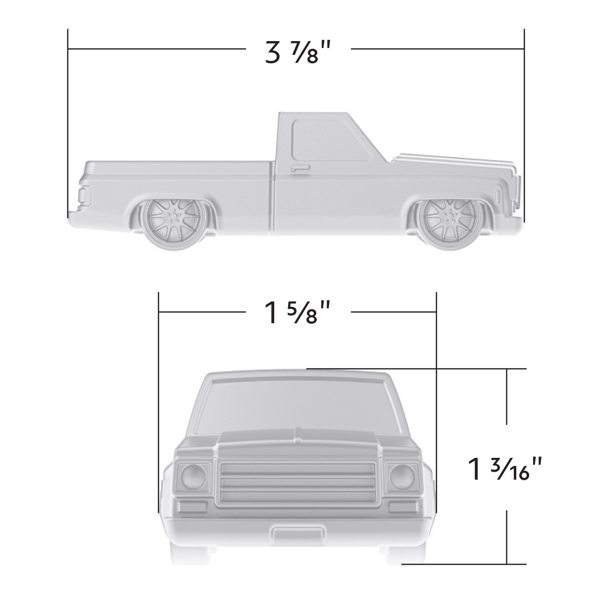 Solid Die-Cast 1973-1987 Chevrolet Truck Style Paper Weight-Pearl White - Thumbnail 8
