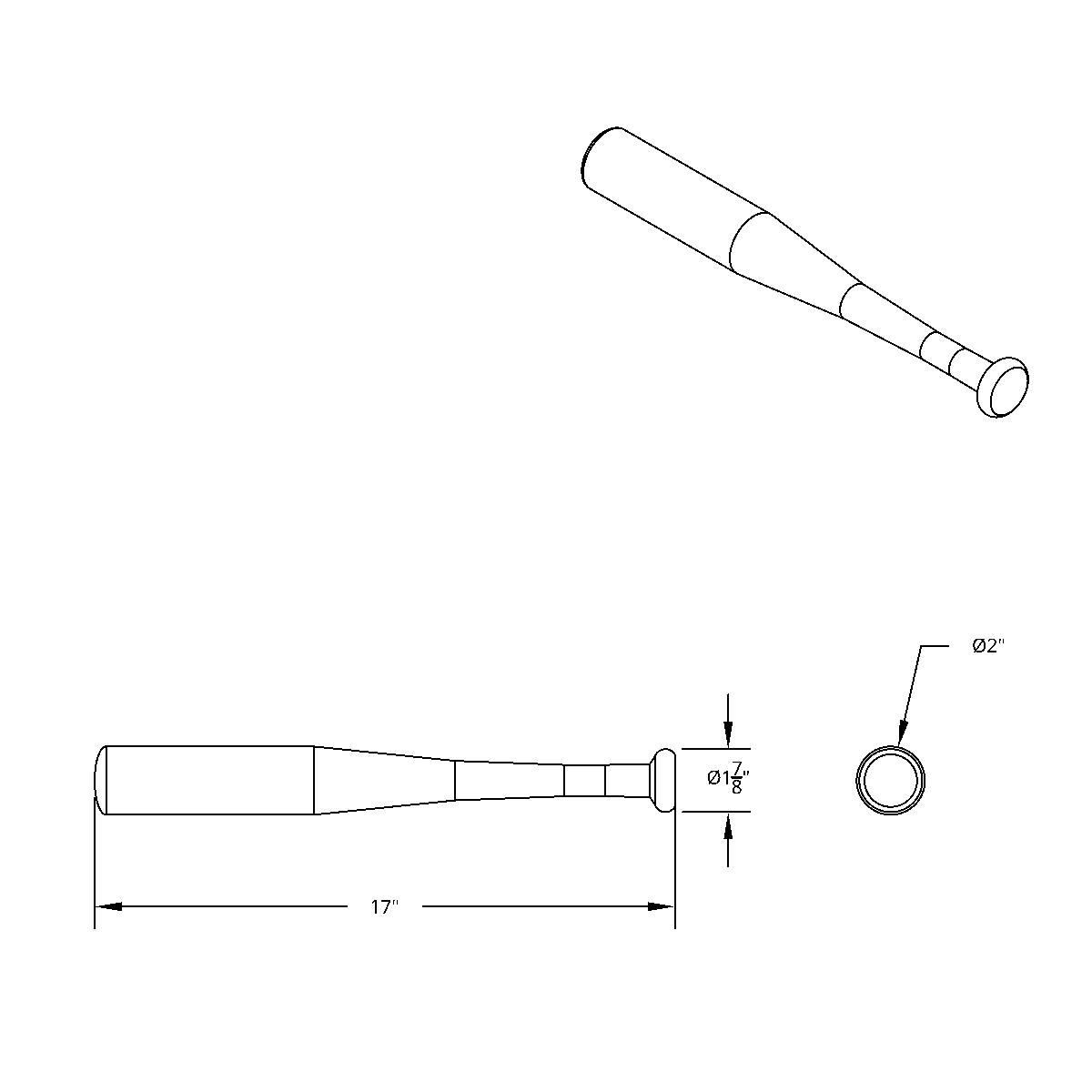 17" Aluminum Tire Checker Bat With USA Flag Graphic - Thumbnail 8