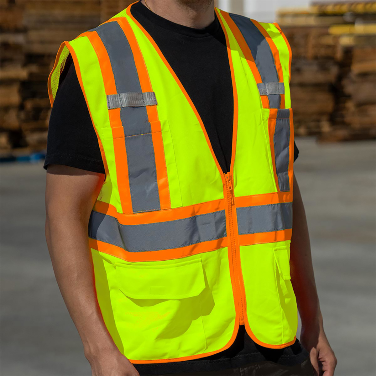 RigGear High Visibility Reflective Yellow Safety Vest-Medium - Thumbnail 6