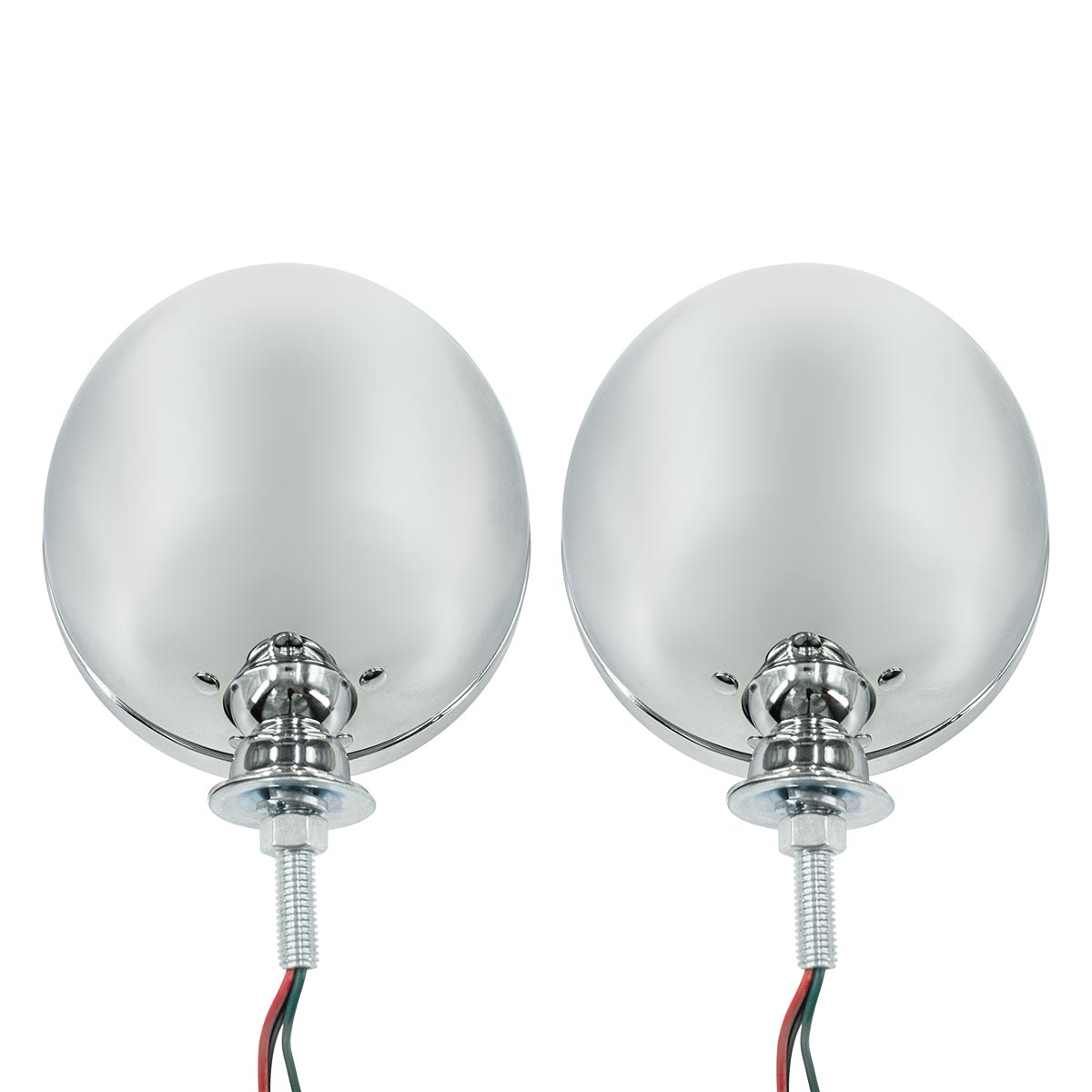 7" Chrome Dietz Style Headlight With 12 Volt Flat H4 Halogen Bulb (Pair) - Thumbnail 6