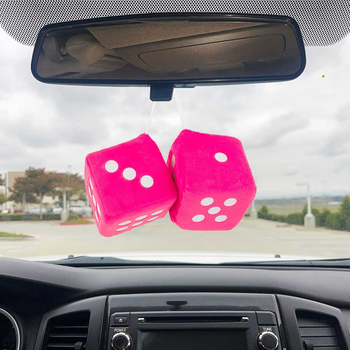 3" X 3" Classic Fuzzy Dice, Pink (Pair) - Thumbnail 4