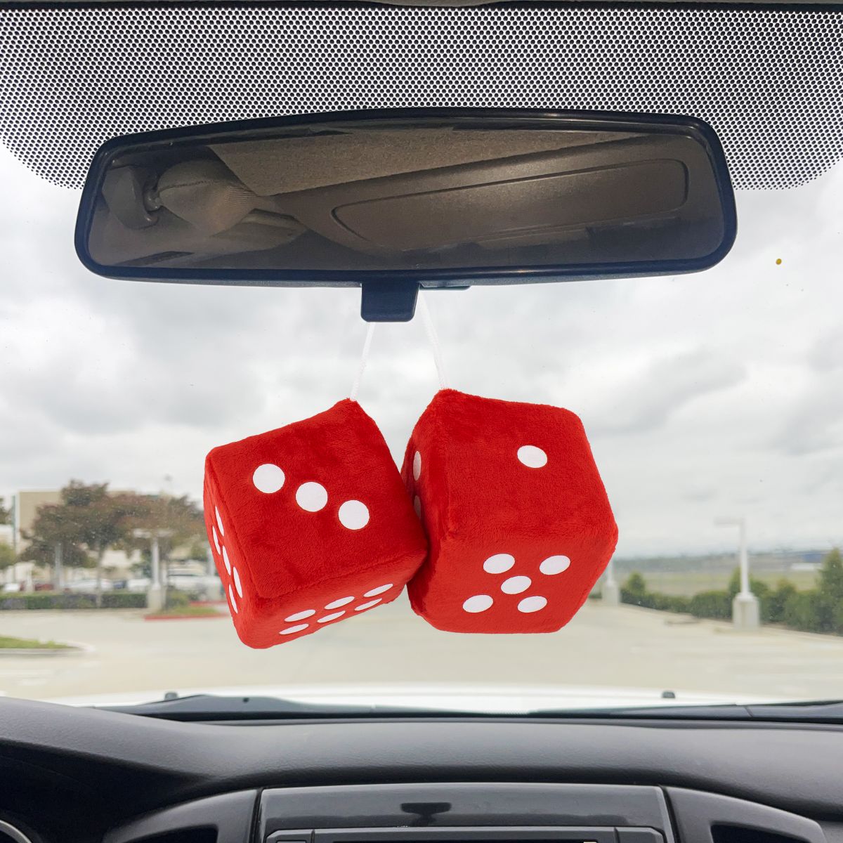 3" X 3" Classic Fuzzy Dice, Red (Pair) - Thumbnail 2