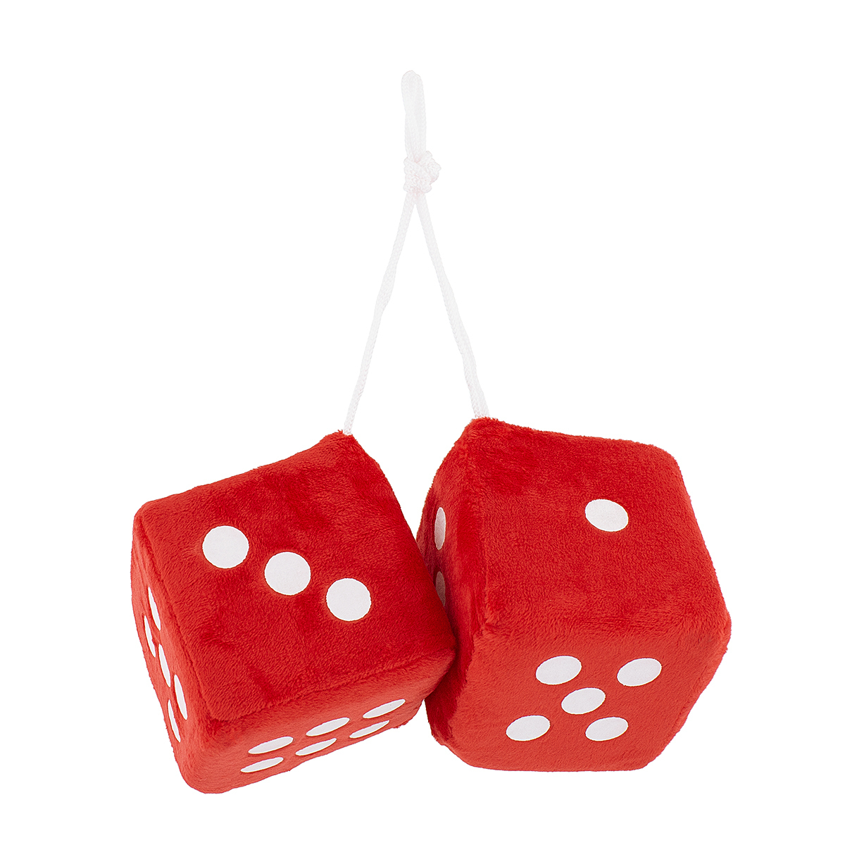 3" X 3" Classic Fuzzy Dice, Red (Pair) - Thumbnail 3
