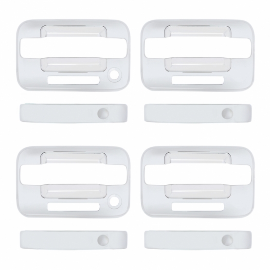 Chrome Door Handle Cover Set For 2004+ Ford F-150 4-Door Models With Keyless Entry