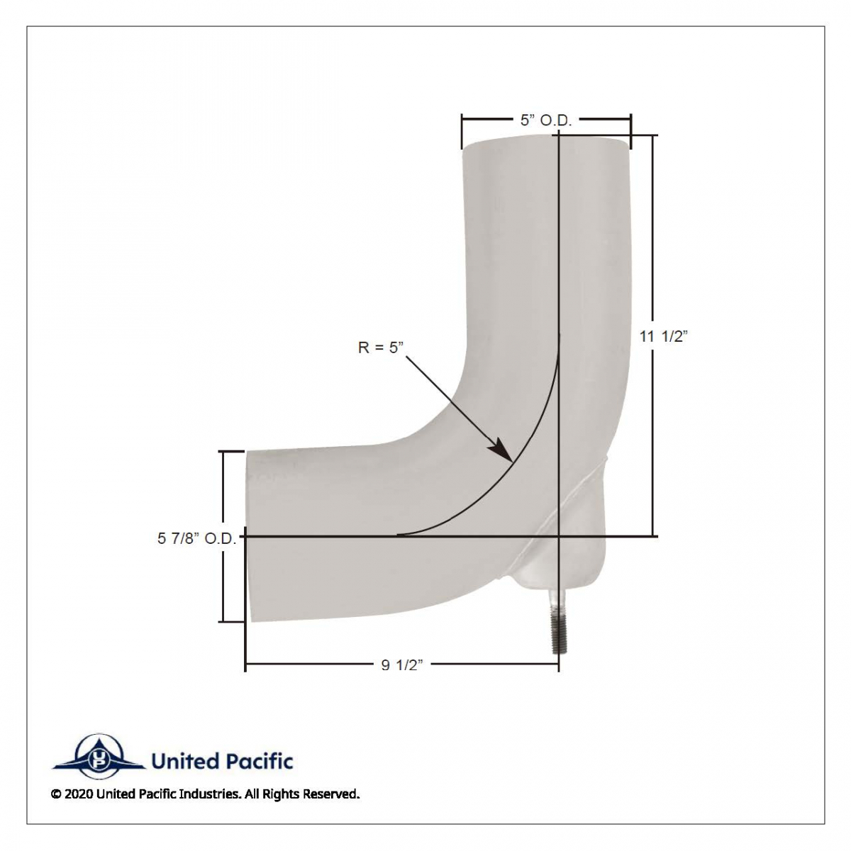 Aluminized Exhaust Elbow For Freightliner Century 04-17476-000 - Thumbnail 4