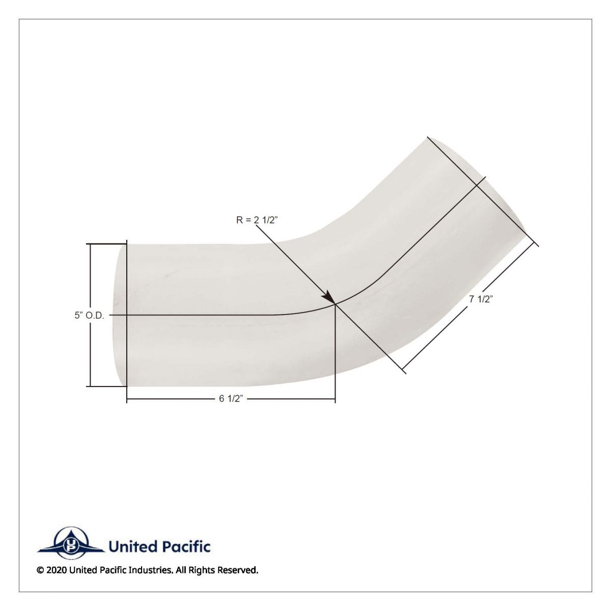 Aluminized Steel 45 Degree Exhaust Elbow For Kenworth - Thumbnail 2