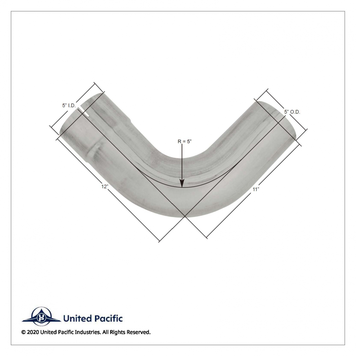 Aluminized 90 Degree Exhaust Elbow For Peterbilt 379 - Thumbnail 2