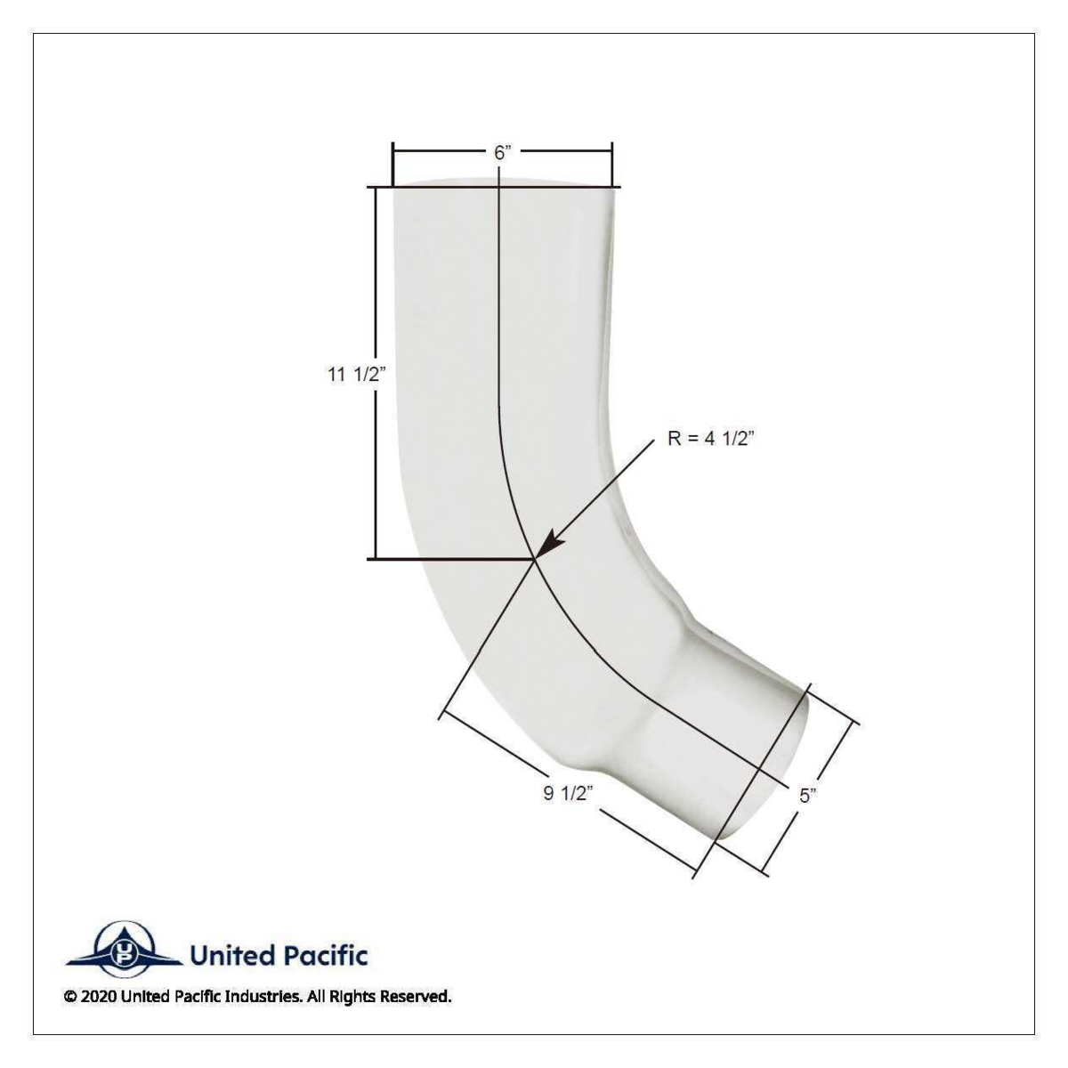 Chrome 58 Degree Angled Exhaust Elbow For Peterbilt 379 - 6" OD To 5" OD - Thumbnail 5