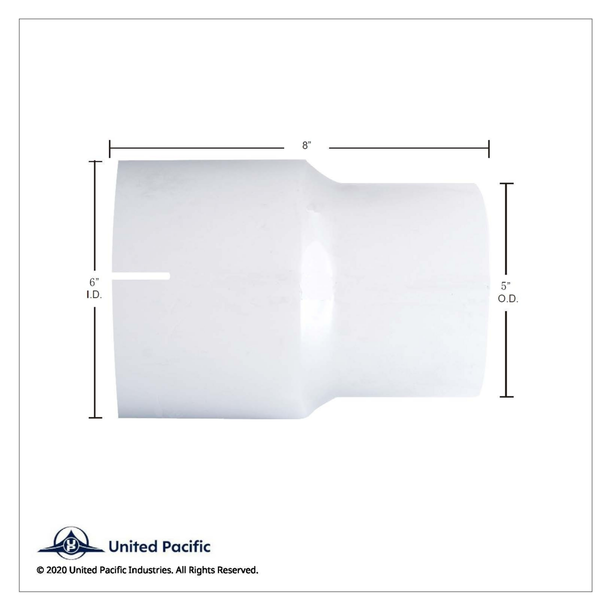 Chrome Reducer 6" I.D. To 5" O.D. - Thumbnail 3