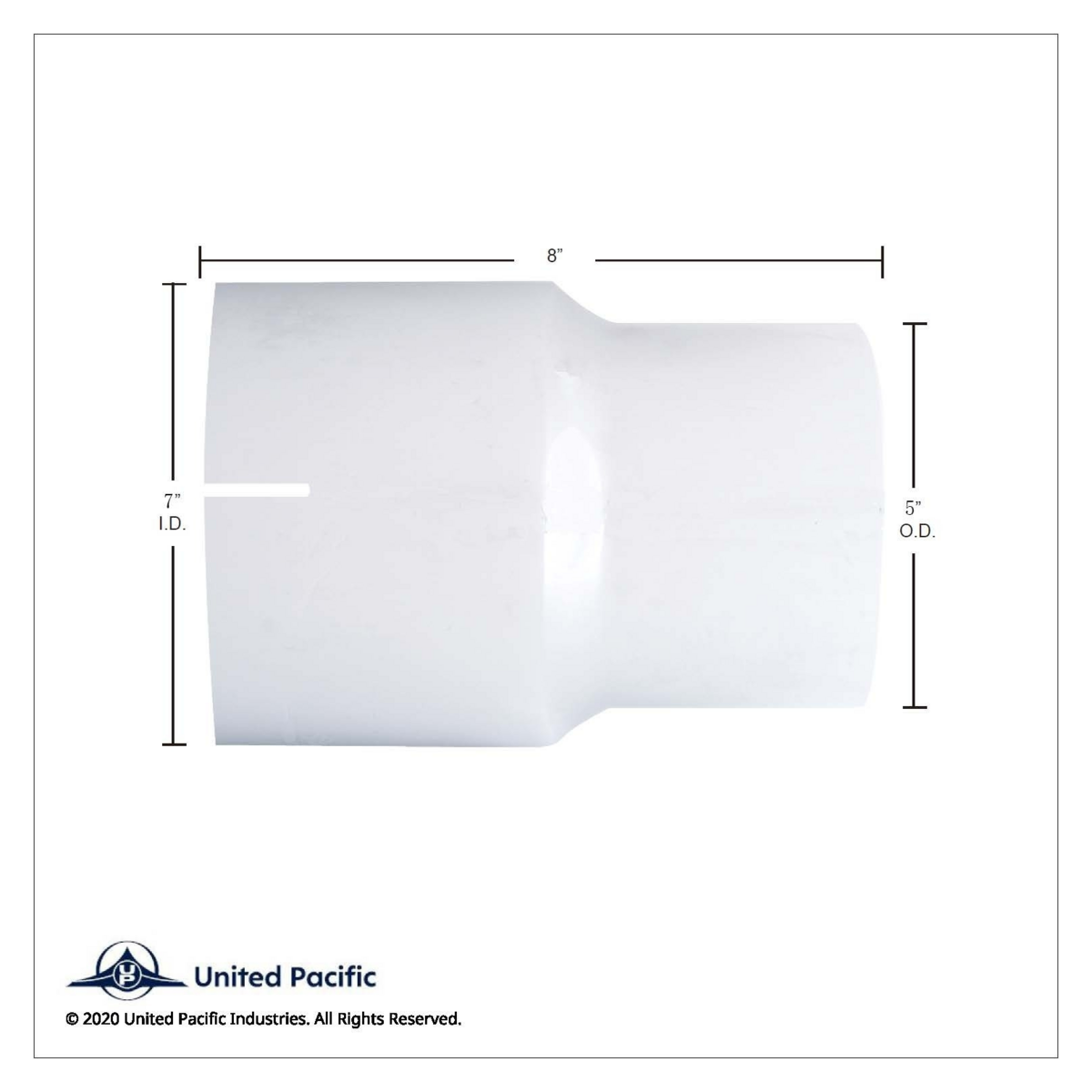 Chrome Reducer 7" I.D. To 5" O.D. - Thumbnail 3