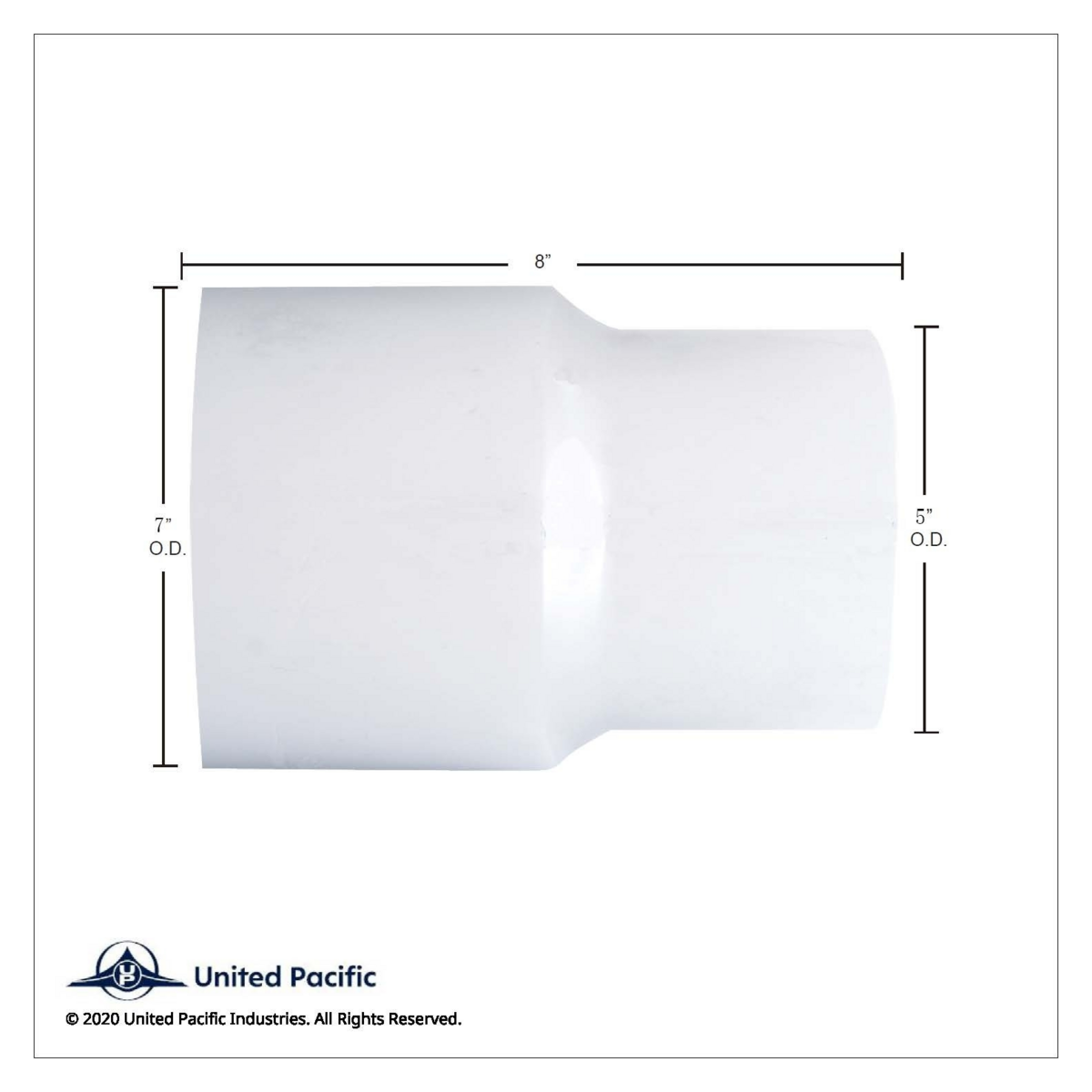 Chrome Reducer 7" O.D. To 5" O.D. - Thumbnail 3