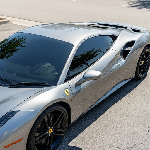 Sports car with dark ceramic tint